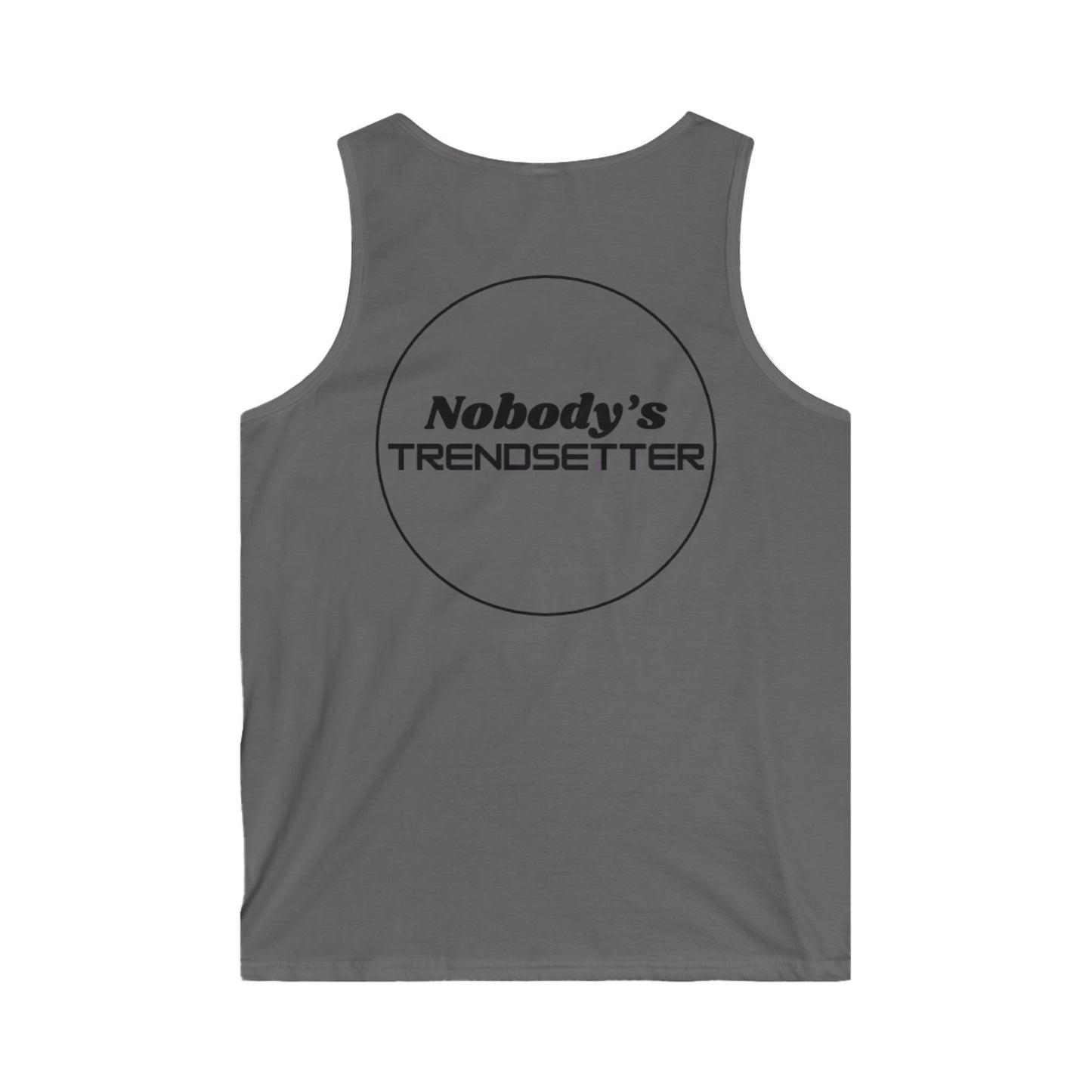 Trendy Men's Softstyle Tank Top - "Nobody's Trendsetter" Design