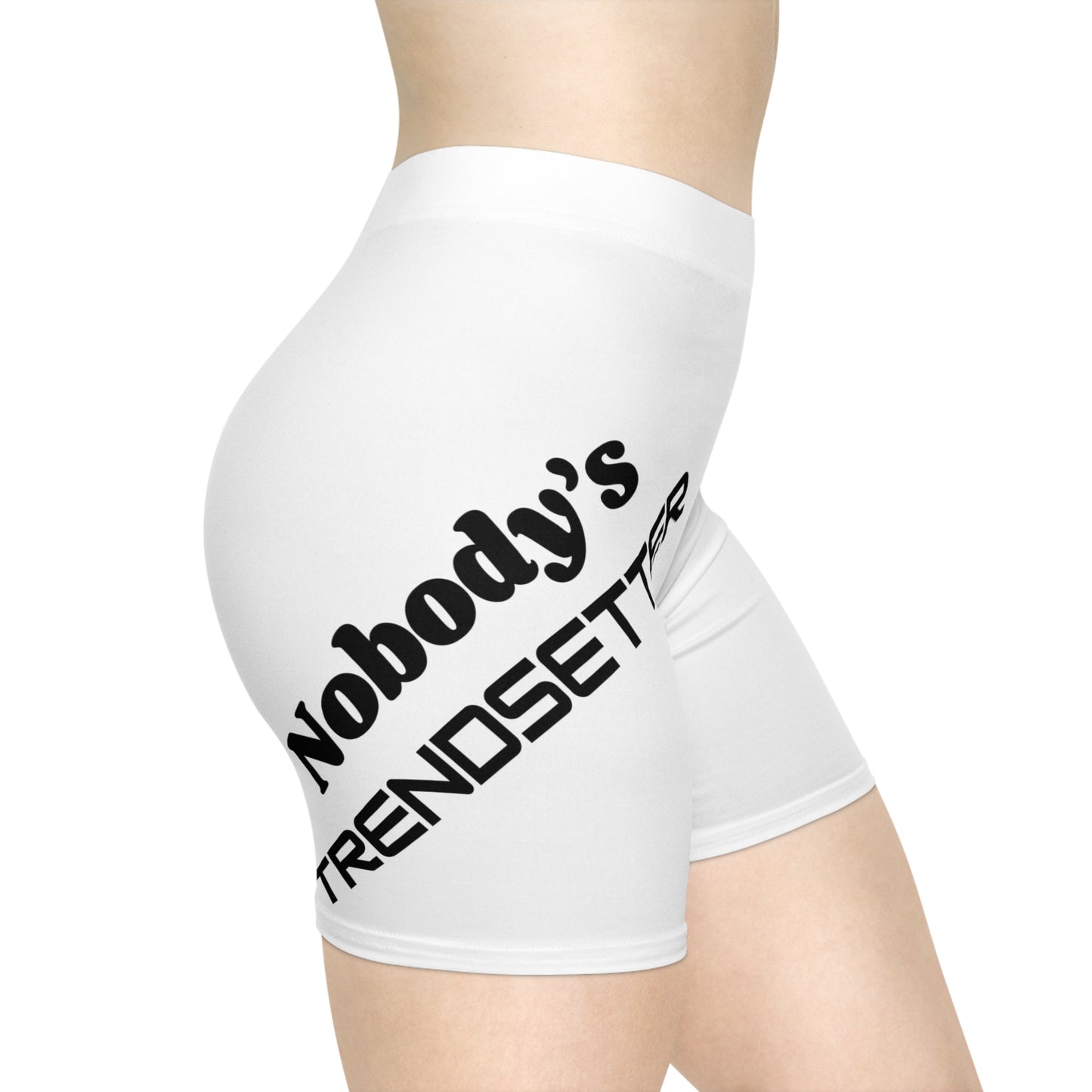 Trendy Women's Biker Shorts - 'Nobody's Trendsetter' Design