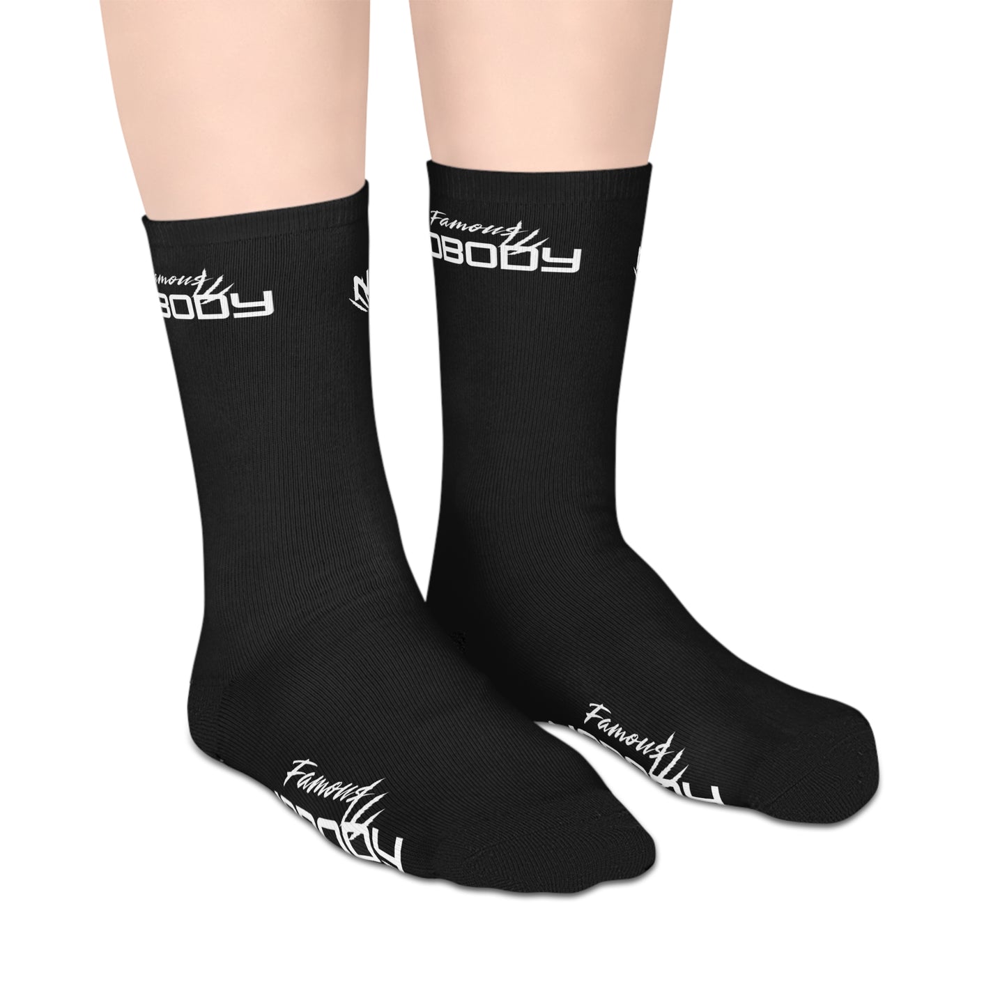 Cool Black Mid-Length Socks - 'NOBODY' Statement Socks for Everyday Style