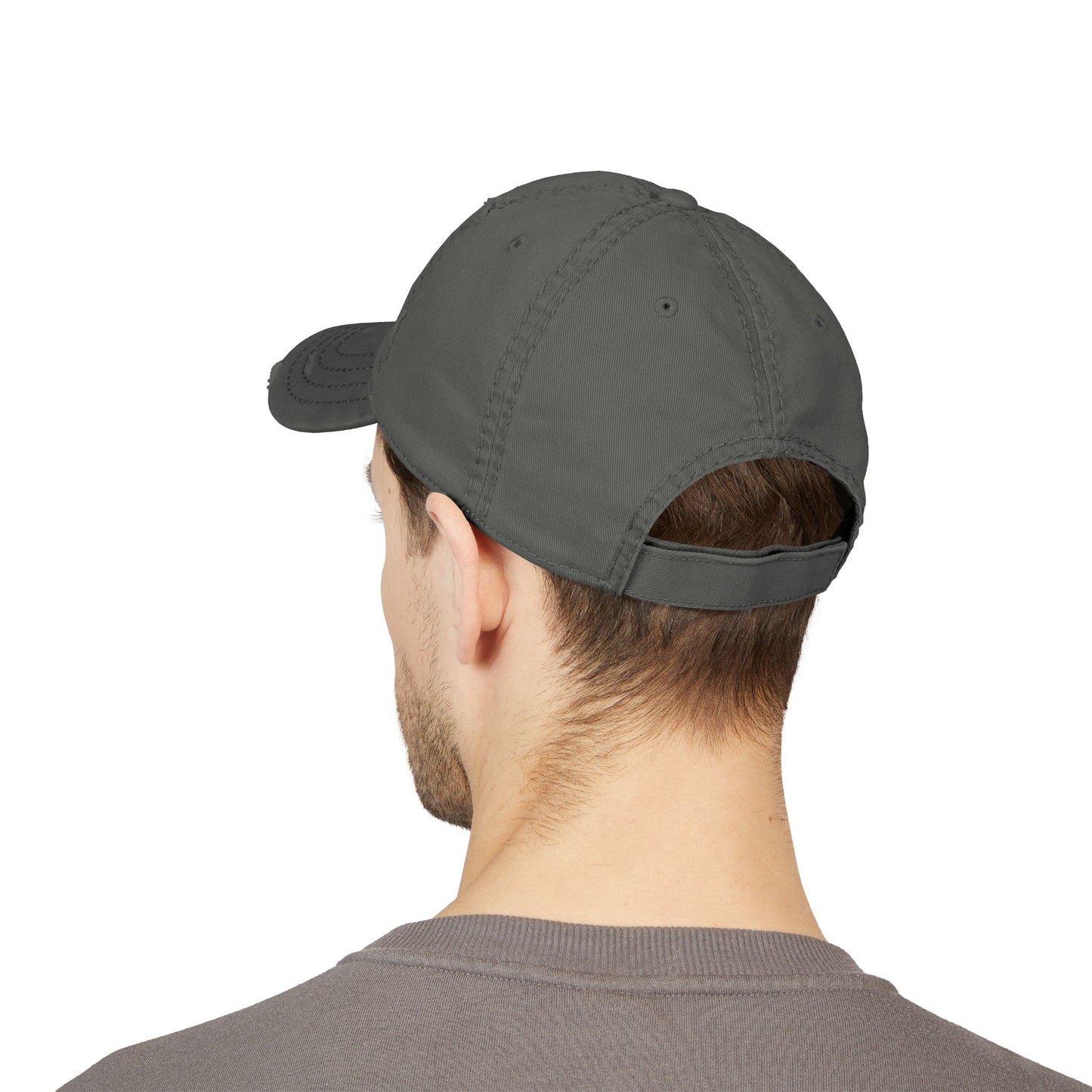 Distressed Dad Hat – Famous Nobody Embroidery, Casual Style Cap for Everyday Wear