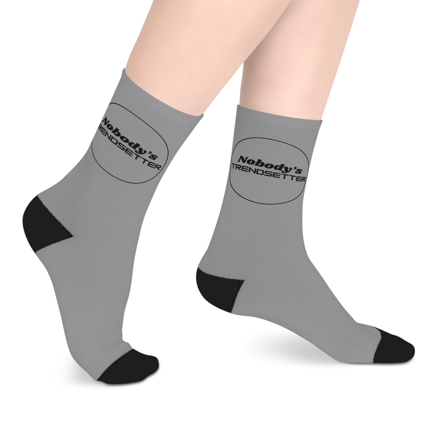 Trendy Mid-Length Socks - Casual Comfort with 'Nobody's TRENDIER' Design