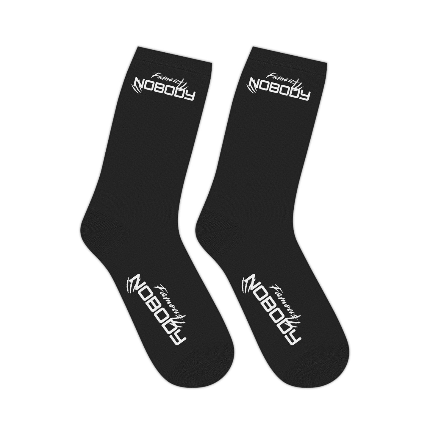 Cool Black Mid-Length Socks - 'NOBODY' Statement Socks for Everyday Style