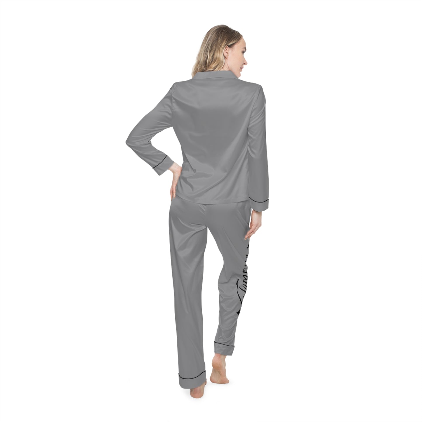 Elegant Satin Pajamas for Women - Luxe Comfort with 'Fabulous Nobody' Print
