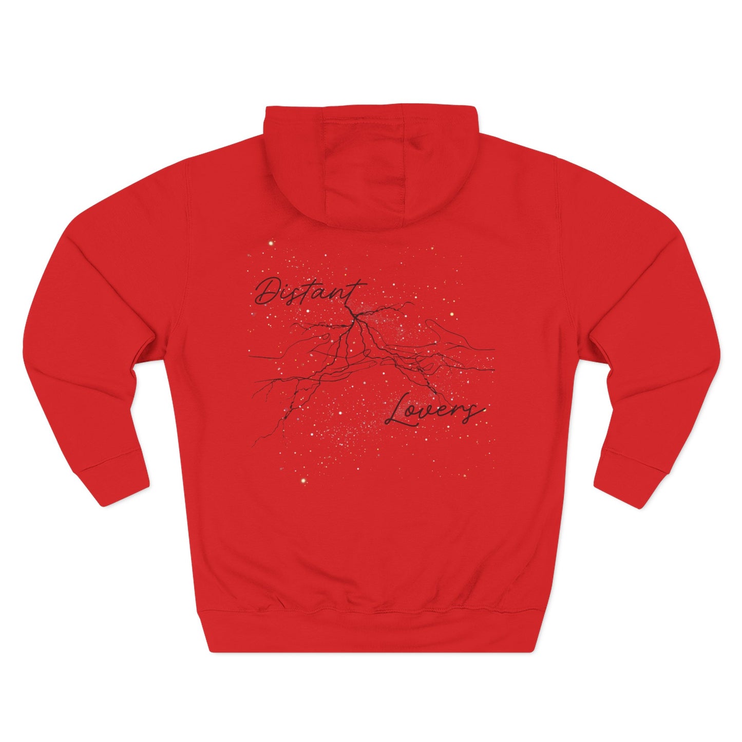 Distant Lovers Hoodie — Minimal Line Art  Love Sick Couple & Mountain Graphic