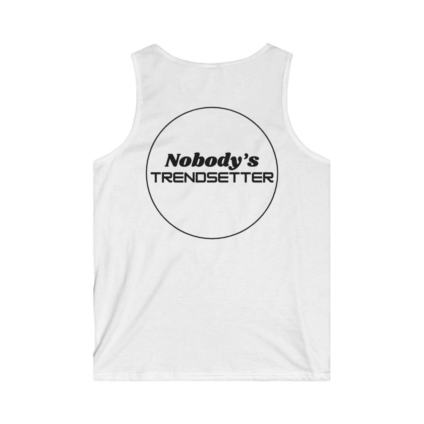 Trendy Men's Softstyle Tank Top - "Nobody's Trendsetter" Design