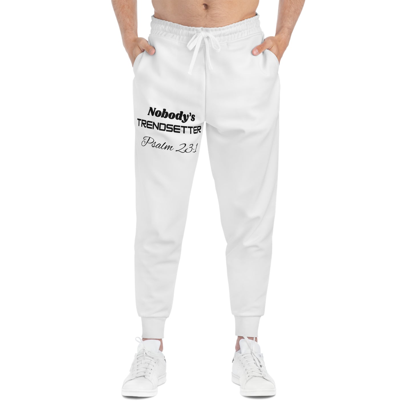 Trendy Faith-Inspired Athletic Joggers - "Nobody's Trendsetter" Psalm 23:1