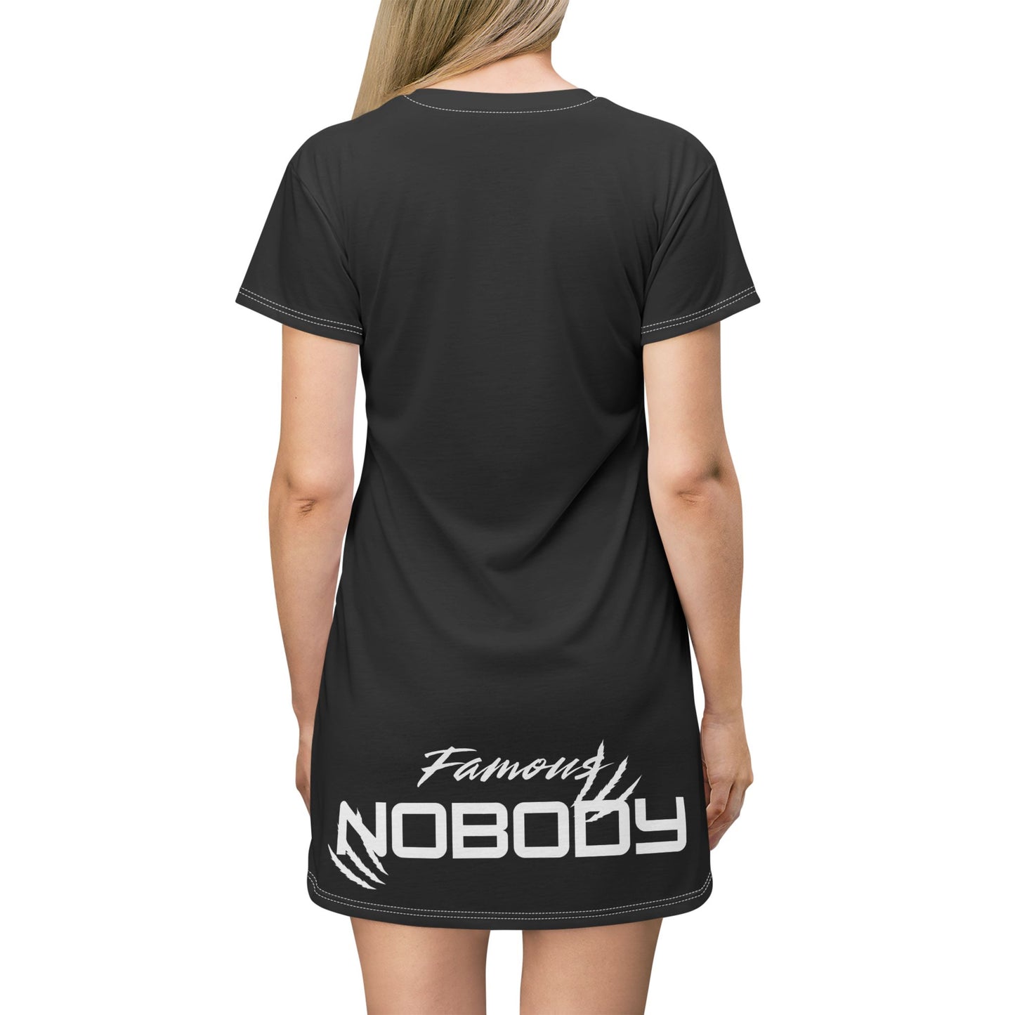 Famous Nobody T-Shirt Dress - Casual Fashion, Unique Gift, Everyday Wear, Statement Piece, Modern Style