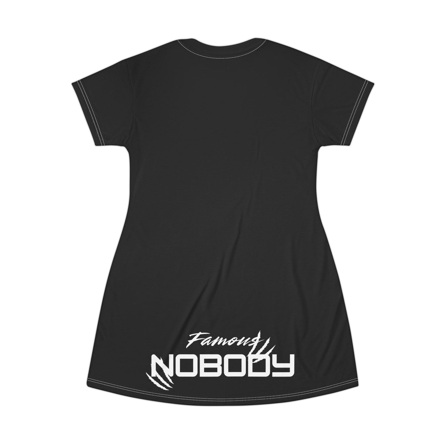 Famous Nobody T-Shirt Dress - Casual Fashion, Unique Gift, Everyday Wear, Statement Piece, Modern Style