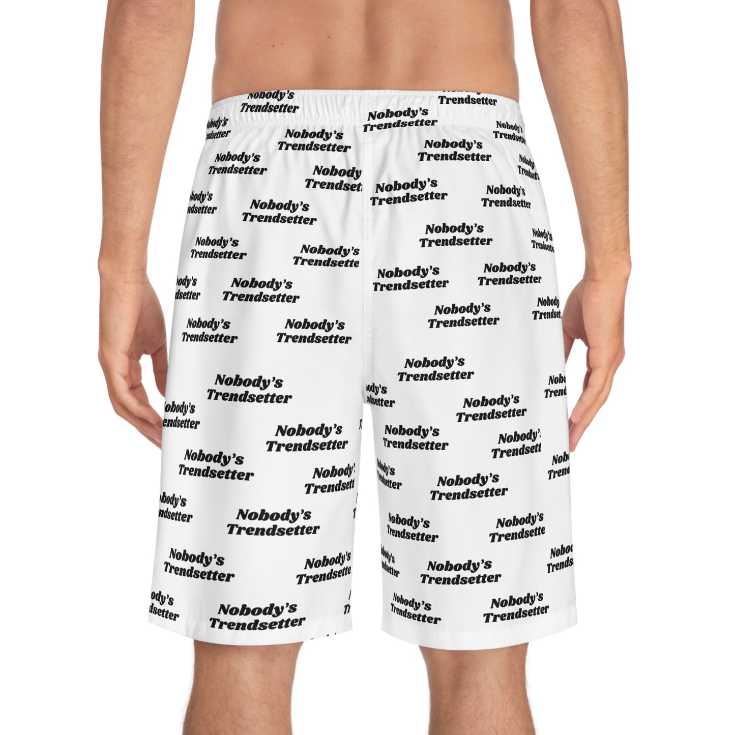 Trendy Men's Board Shorts - 'Nobody's Trendsetter' Design