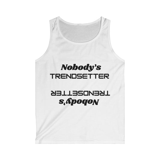 Trendy Men's Softstyle Tank Top - "Nobody's Trendsetter" Design