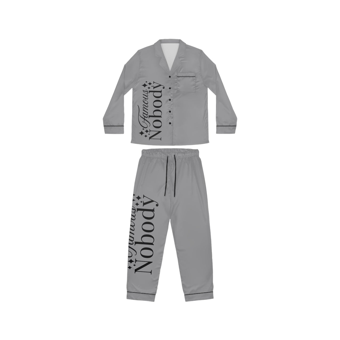 Elegant Satin Pajamas for Women - Luxe Comfort with 'Fabulous Nobody' Print
