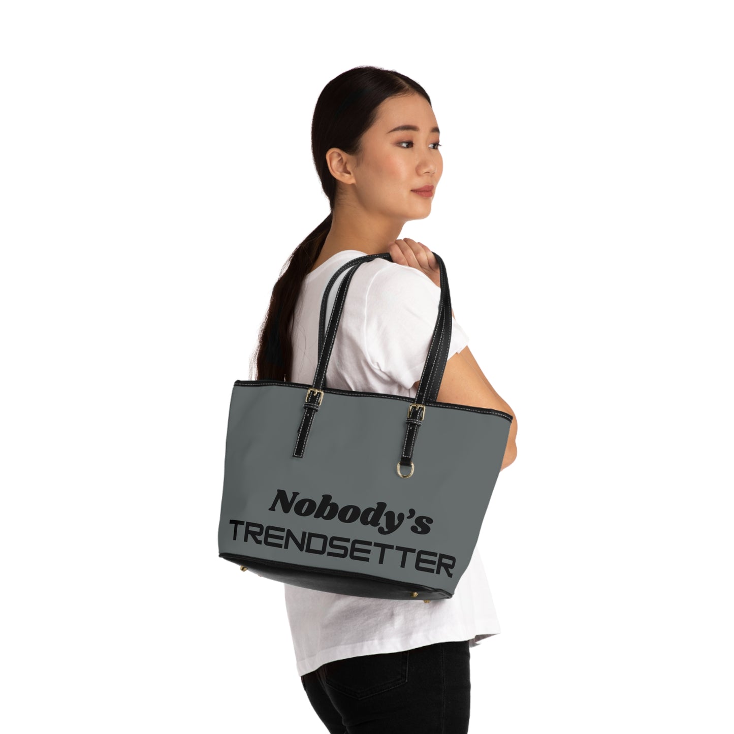 Leather Shoulder Bag - 'Nobody's Trendsetter' Stylish Tote for Fashion Lovers