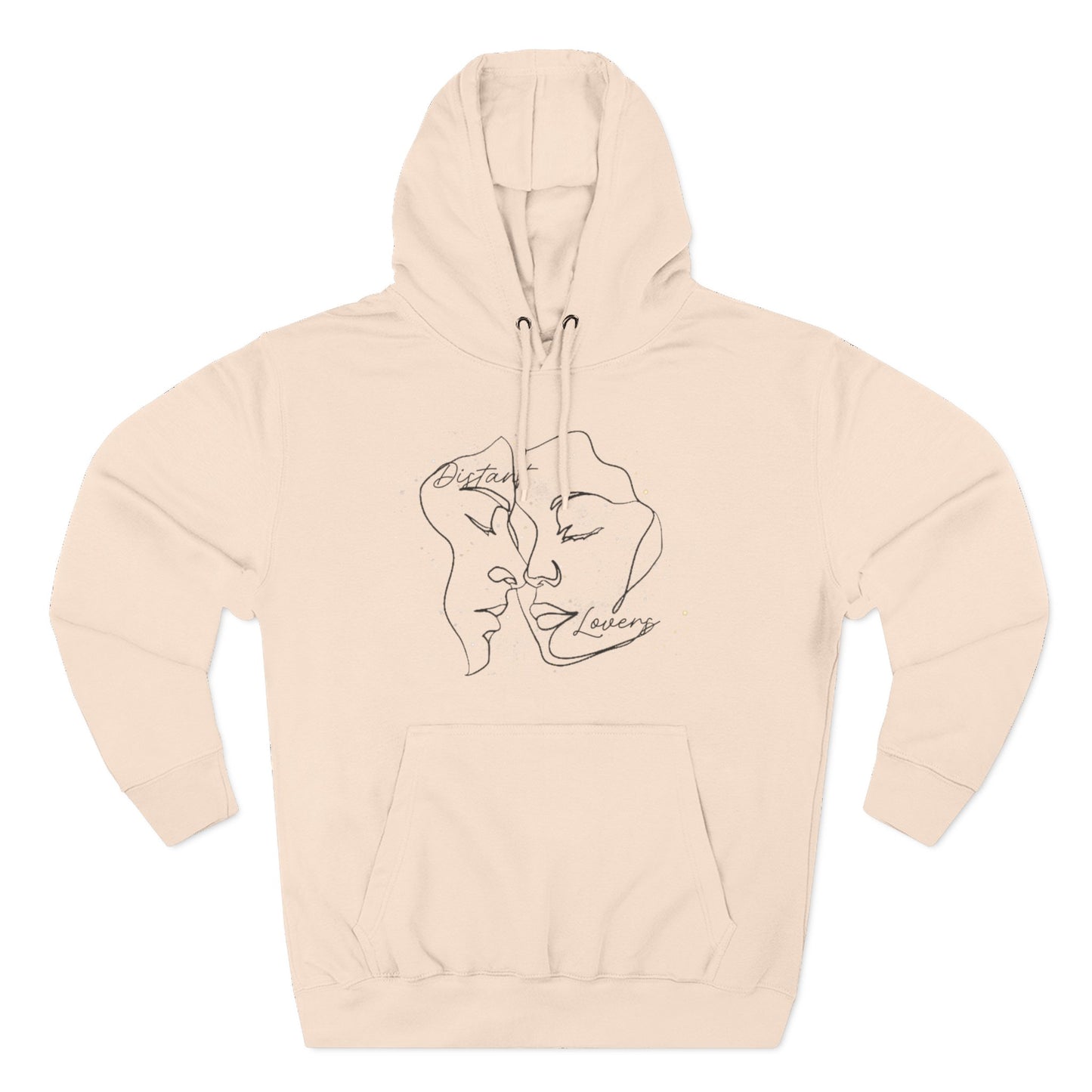 Distant Lovers Hoodie — Minimal Line Art  Love Sick Couple & Mountain Graphic