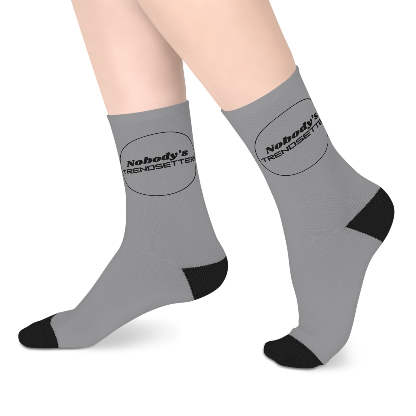 Trendy Mid-Length Socks - Casual Comfort with 'Nobody's TRENDIER' Design