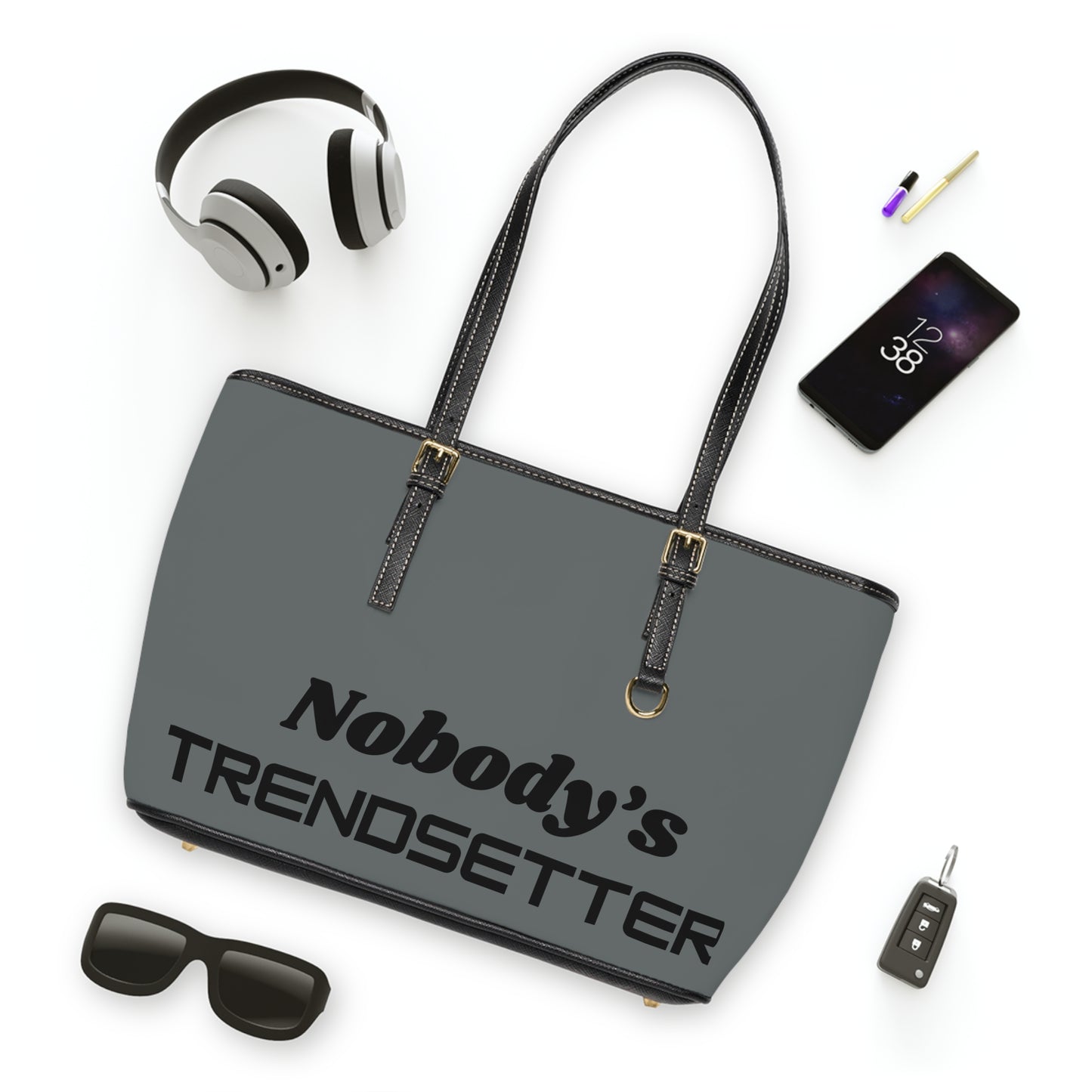 Leather Shoulder Bag - 'Nobody's Trendsetter' Stylish Tote for Fashion Lovers