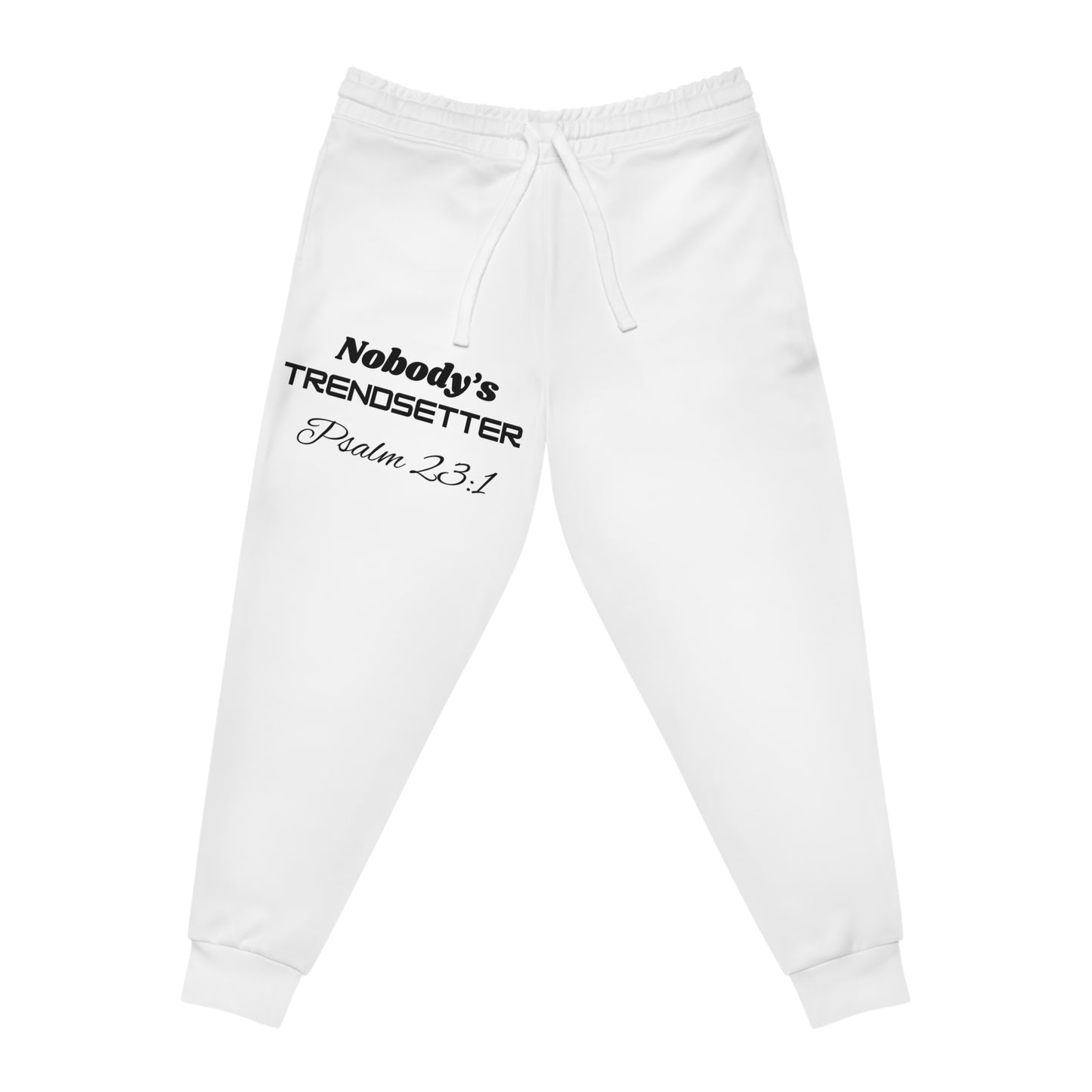 Trendy Faith-Inspired Athletic Joggers - "Nobody's Trendsetter" Psalm 23:1