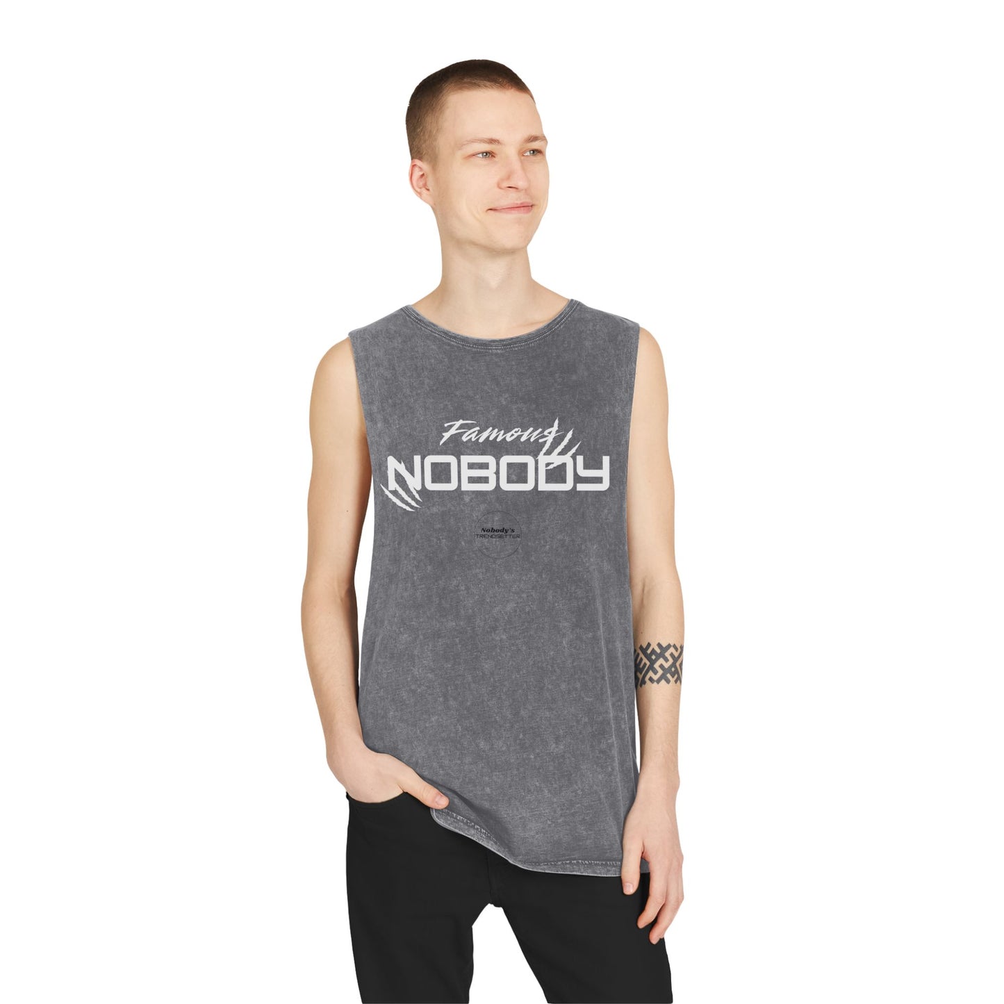 Famous Nobody Men's Stonewash Tank Top - Men's Casual Wear