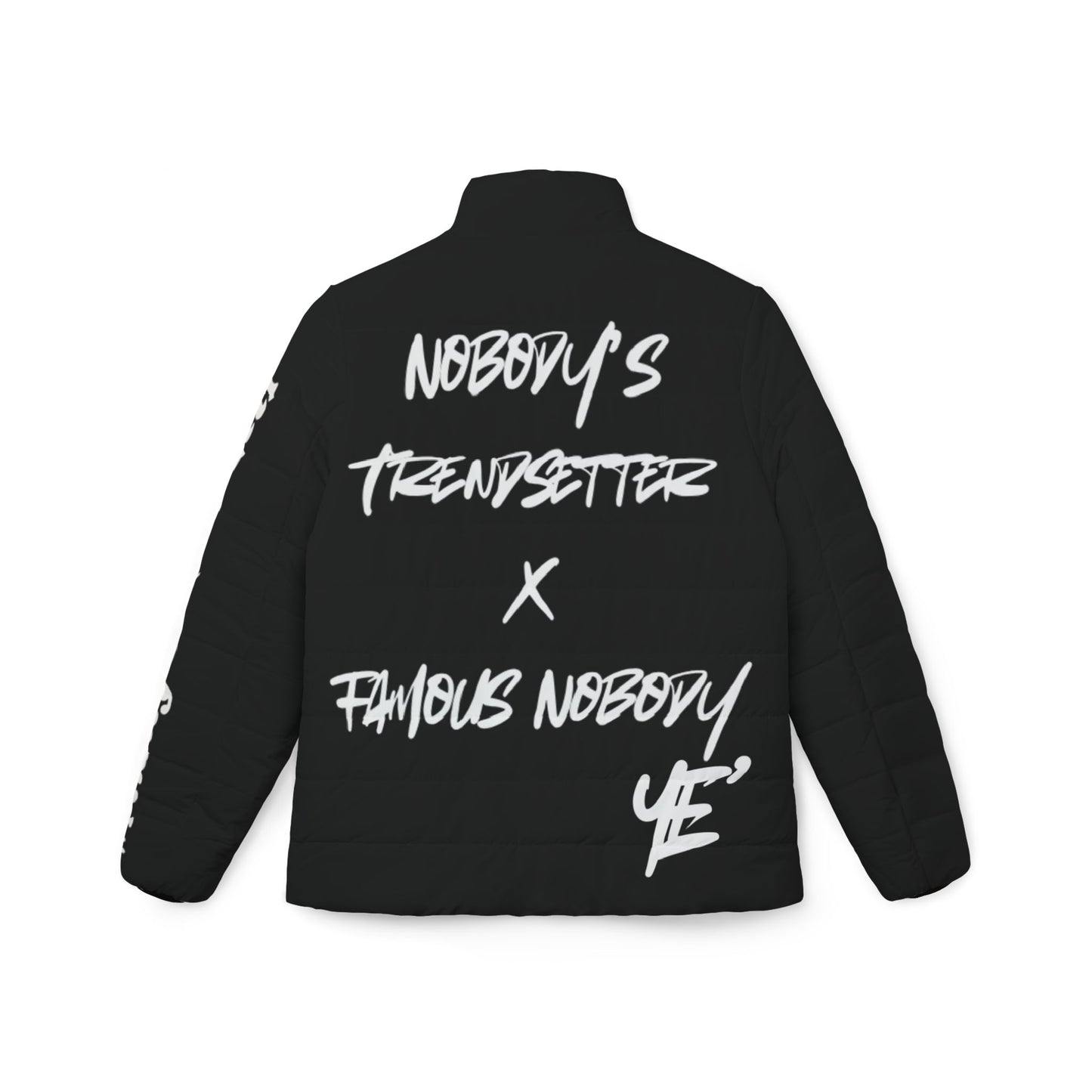 Women's First Edition Winter Collection Nobody's Trendsetter x Famous Nobody - Black Graphic Puffer Jacket