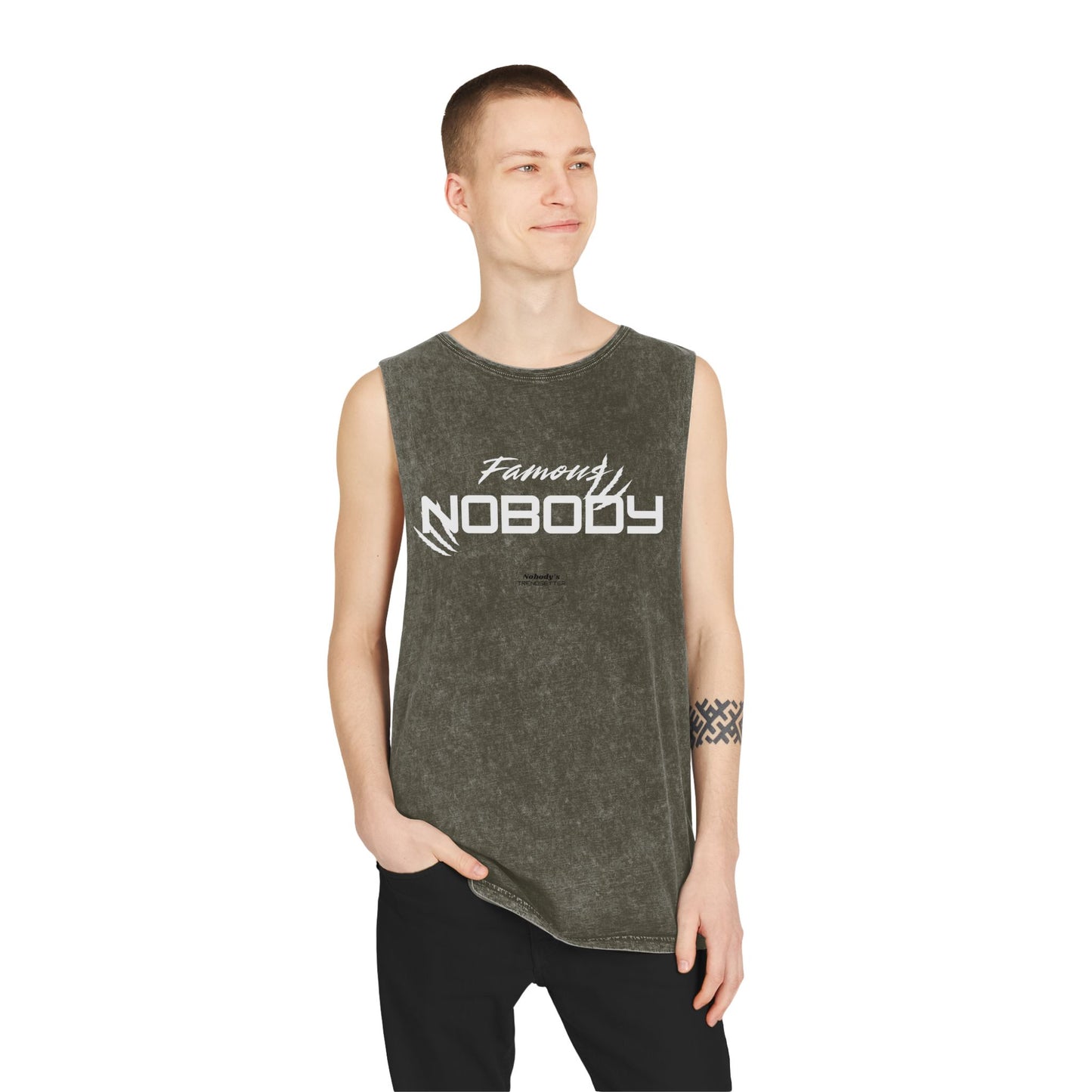 Famous Nobody Men's Stonewash Tank Top - Men's Casual Wear