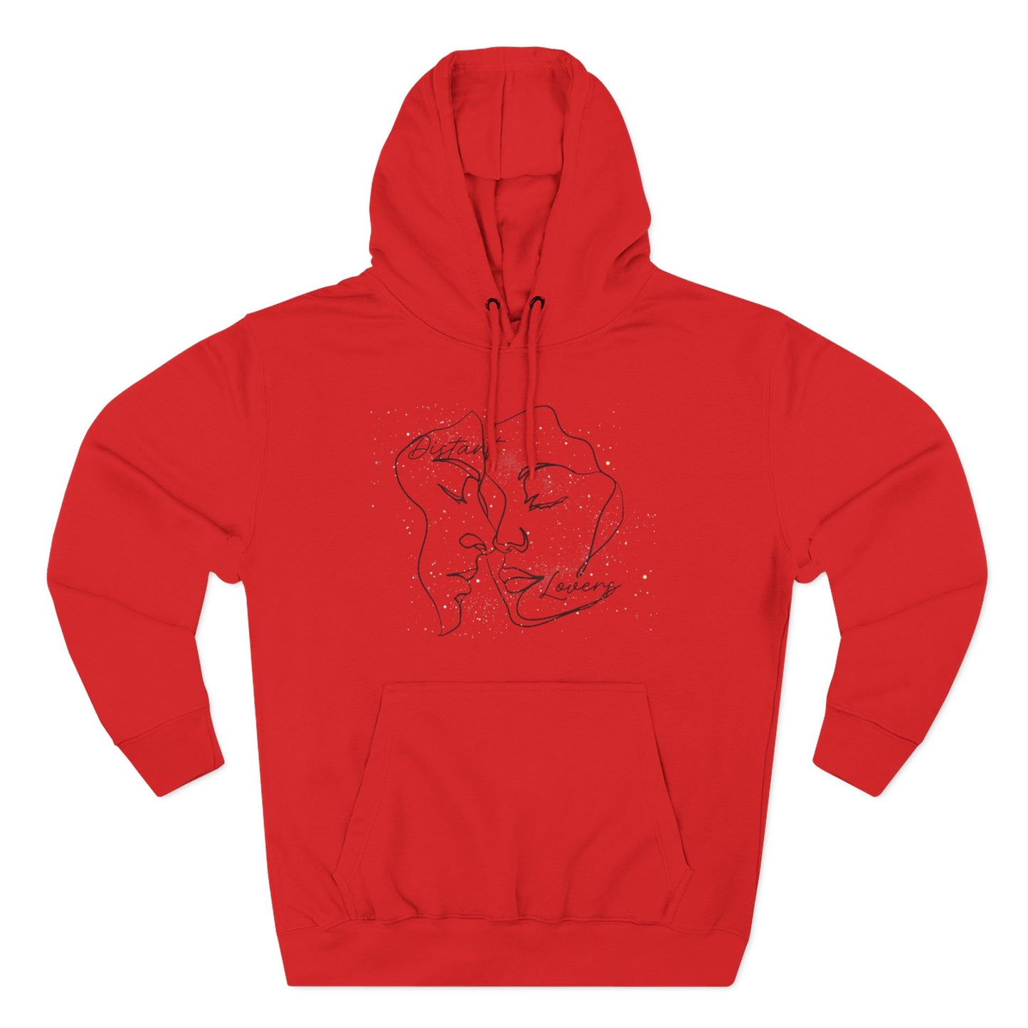 Distant Lovers Hoodie — Minimal Line Art  Love Sick Couple & Mountain Graphic