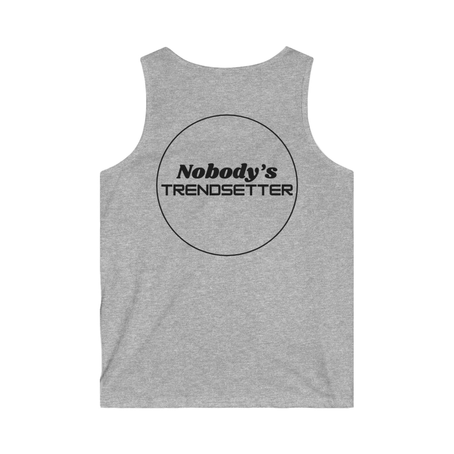 Trendy Men's Softstyle Tank Top - "Nobody's Trendsetter" Design