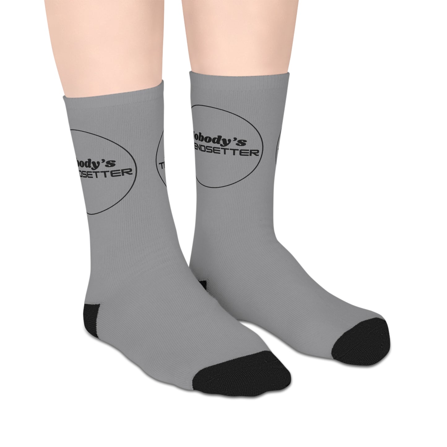Trendy Mid-Length Socks - Casual Comfort with 'Nobody's TRENDIER' Design