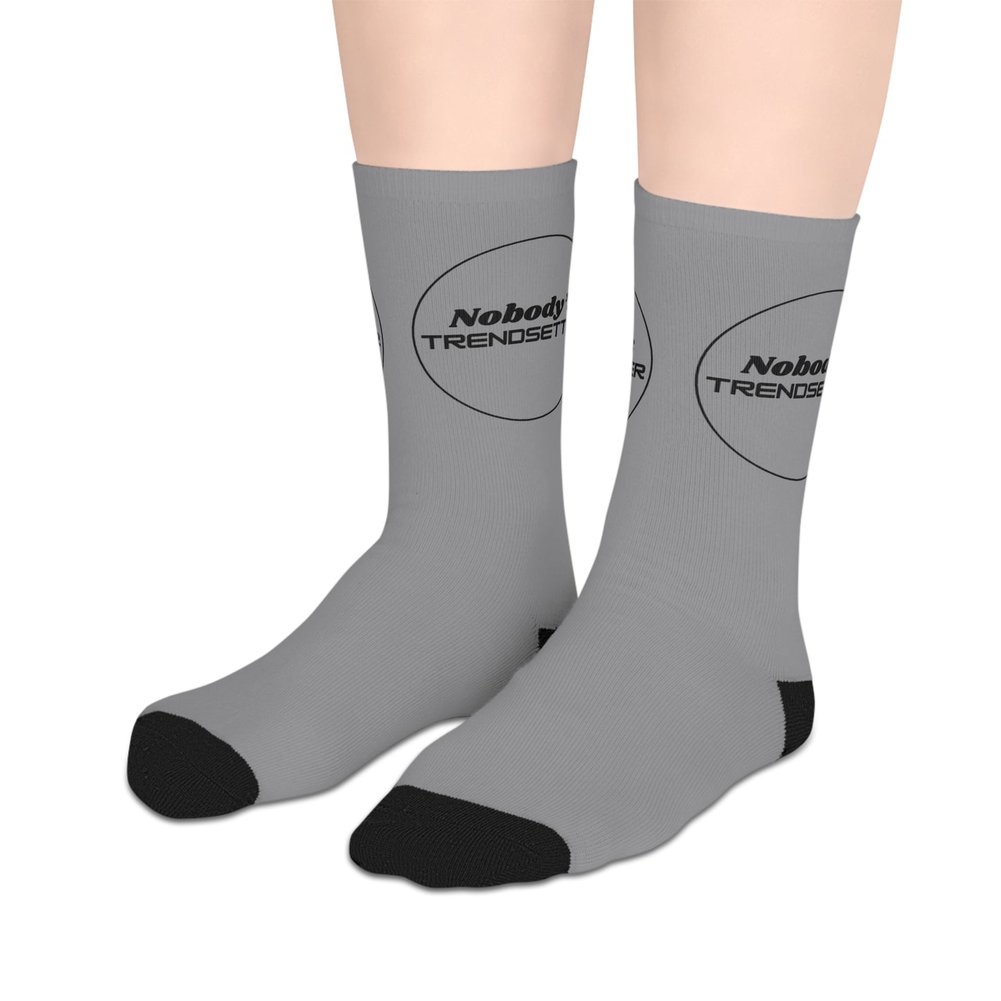 Trendy Mid-Length Socks - Casual Comfort with 'Nobody's TRENDIER' Design