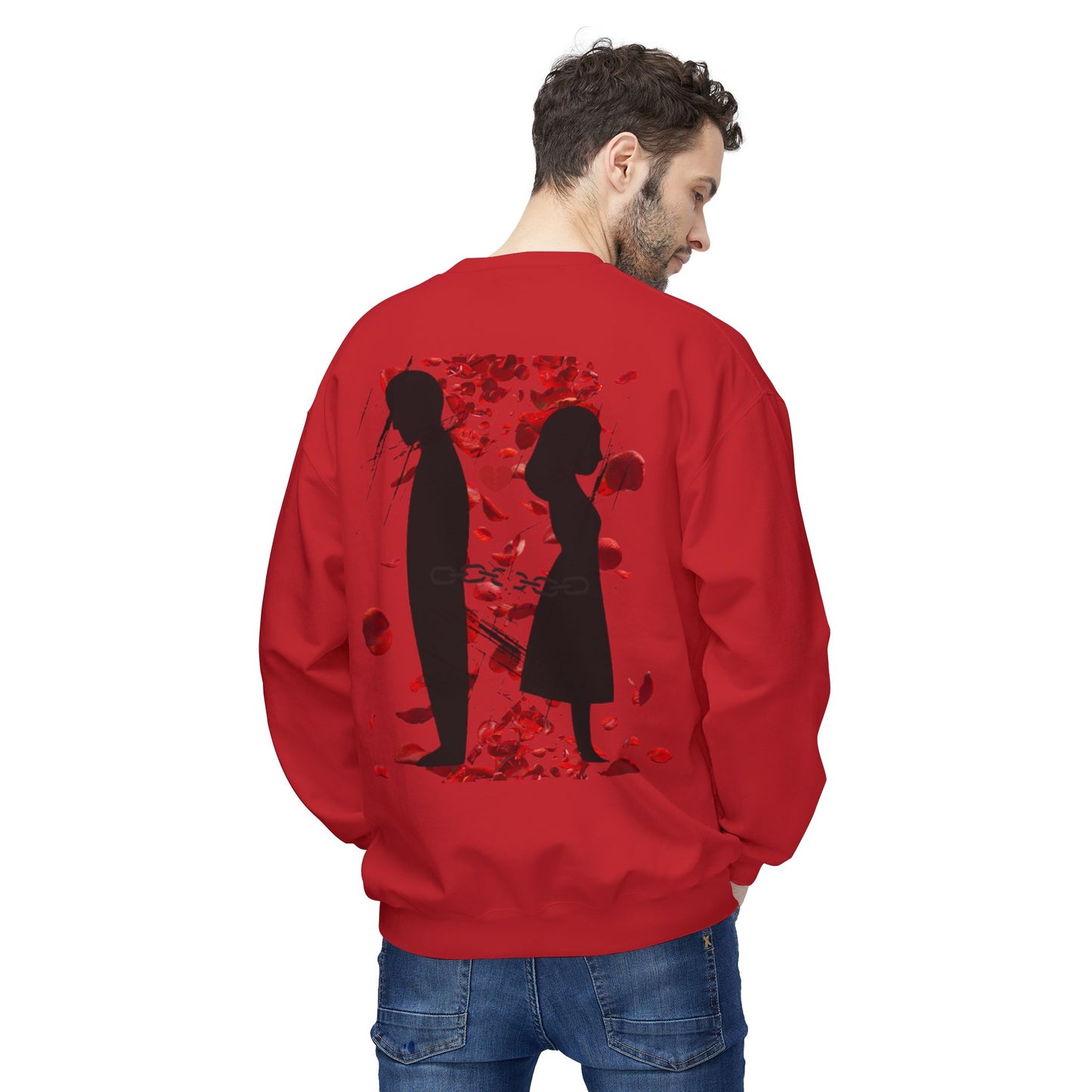 Heartbreak Couture Sweatshirt — Romantic Broken-Heart Graphic Crewneck