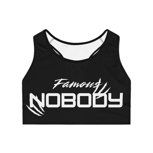 Famous Nobody Women's Sports Bra - Stylish Athletic Wear for Empowerment and Self-Expression