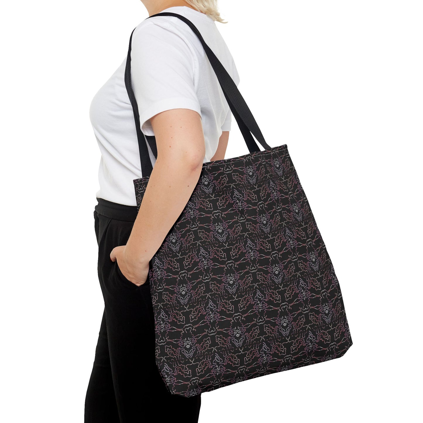 Dark Pattern Tote Bag – All-Over Print Goth Reusable Shopper